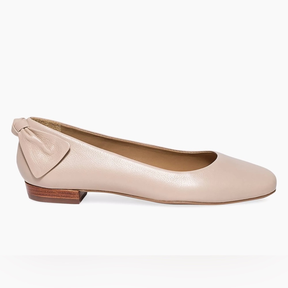 Bernardo Women's Eloise Leather Bow Ballet Flats, Style# HB46J, Size 7 Blush